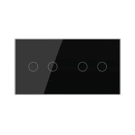 Четырёхклавишный импульсный сенсорный выключатель (2-2) чёрный