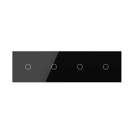 Рамка для сенсорных выключателей четверная, 4 клавиши (1-1-1-1) чёрная