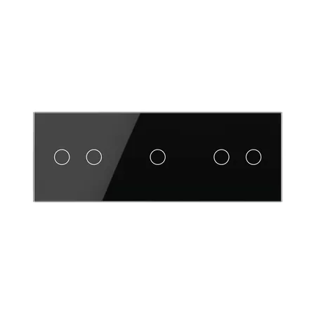 Рамка для сенсорных выключателей тройная, 5 клавиш (2-1-2) чёрная